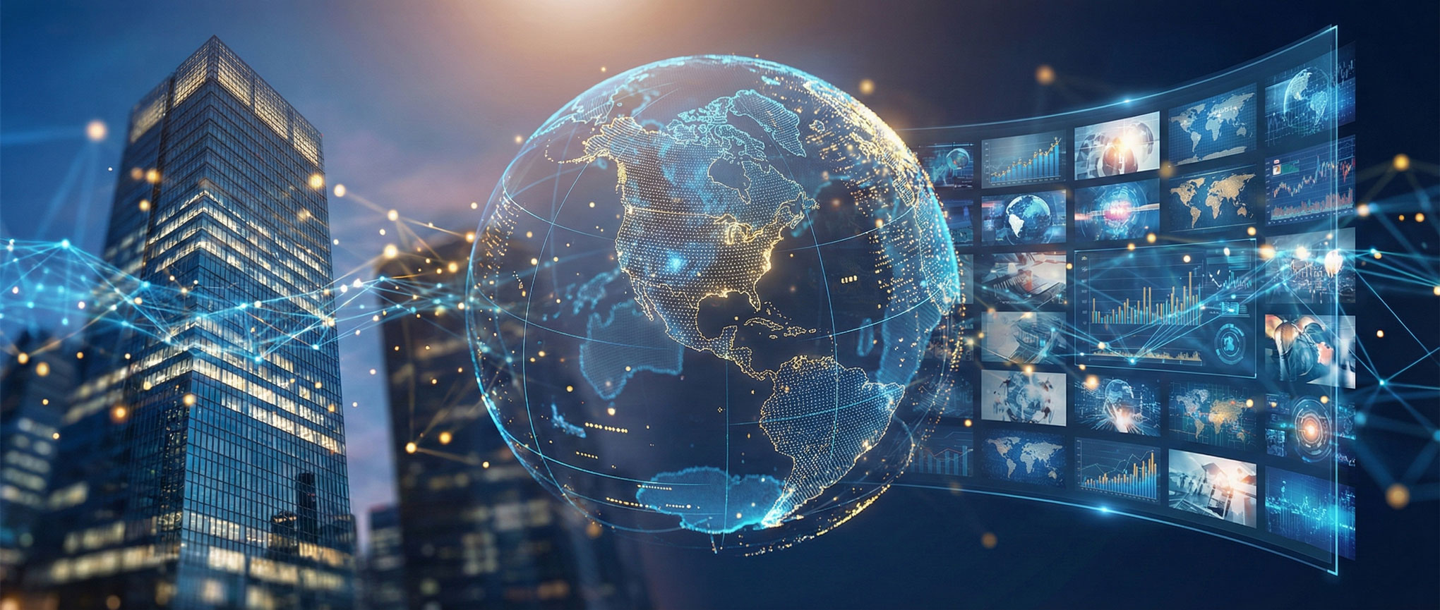 Global network and cityscape